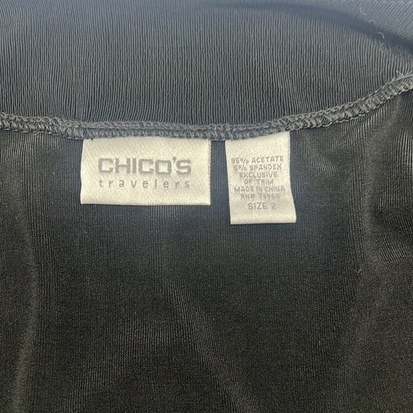 Chico’s Travelers Floral Embroidered Black Blazer - Picture 9 of 10